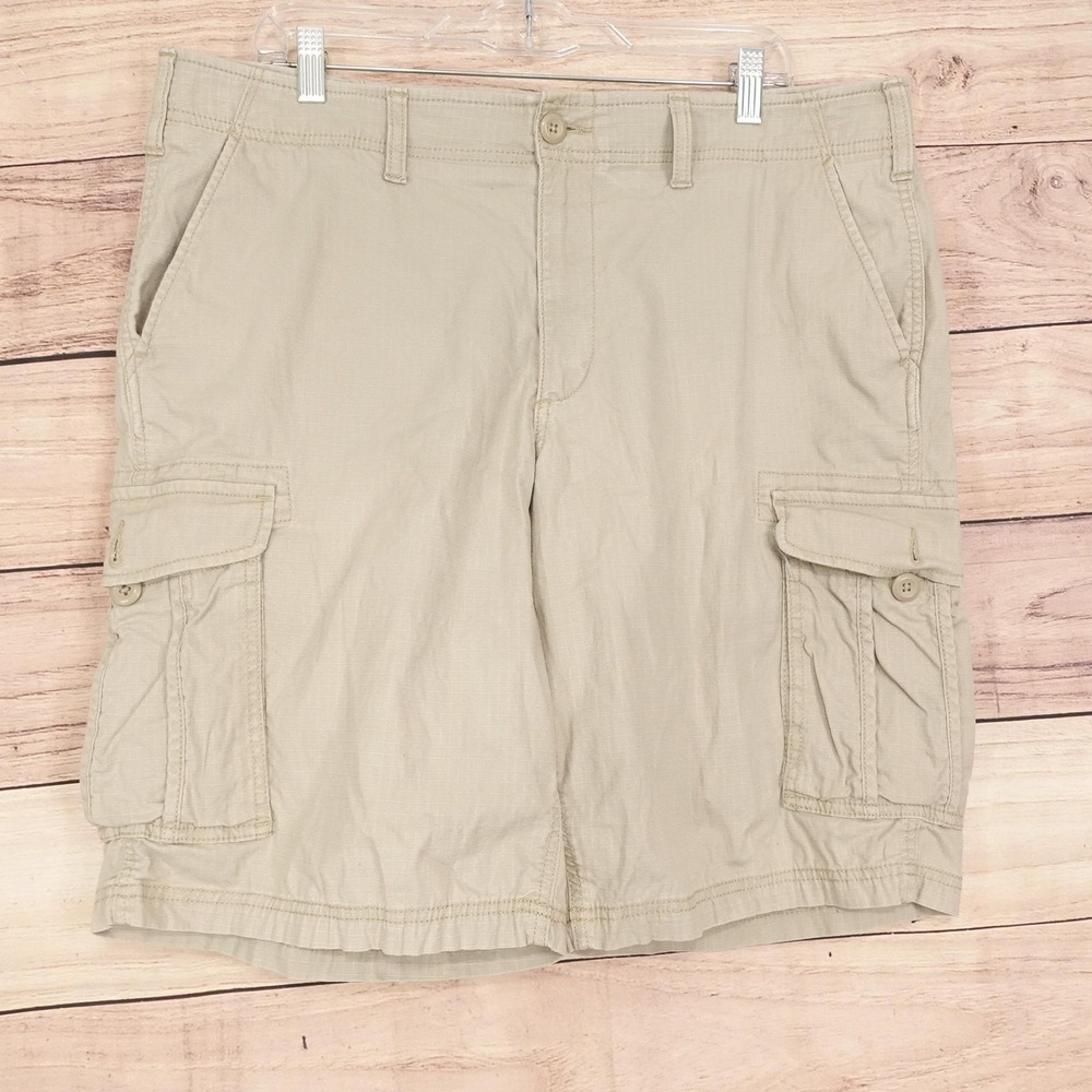Sonoma Goods For Life Shorts Mens 38 Beige Cargo Cotton Stretch Casual Summer